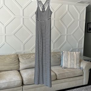⭐️Black and white striped, Calvin Klein, maxi dress, size 6